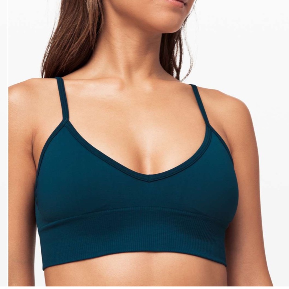 Lululemon ebb to street bra in midnight diver